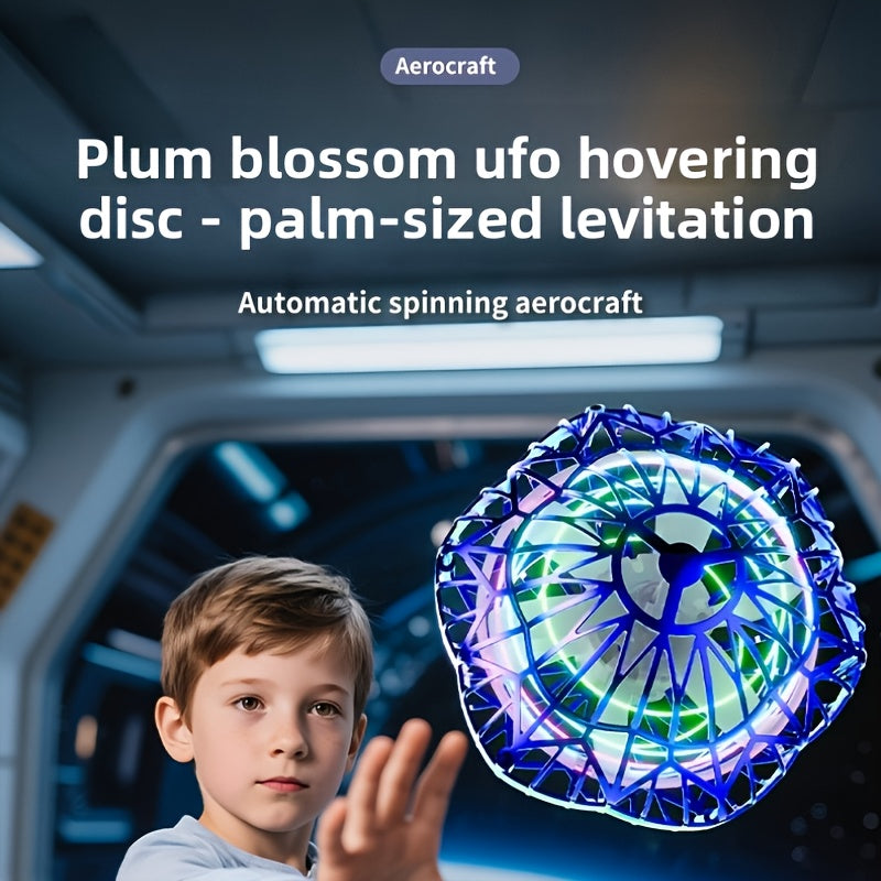 Smart Sensor UFO Hovering Flying Ball Toy Hexagonal Spinning Saucer Drone Autonomous Flight Hand Controlled Indoor Flying Robot Kids Adults Birthday Christmas Gift Blue Purple Red