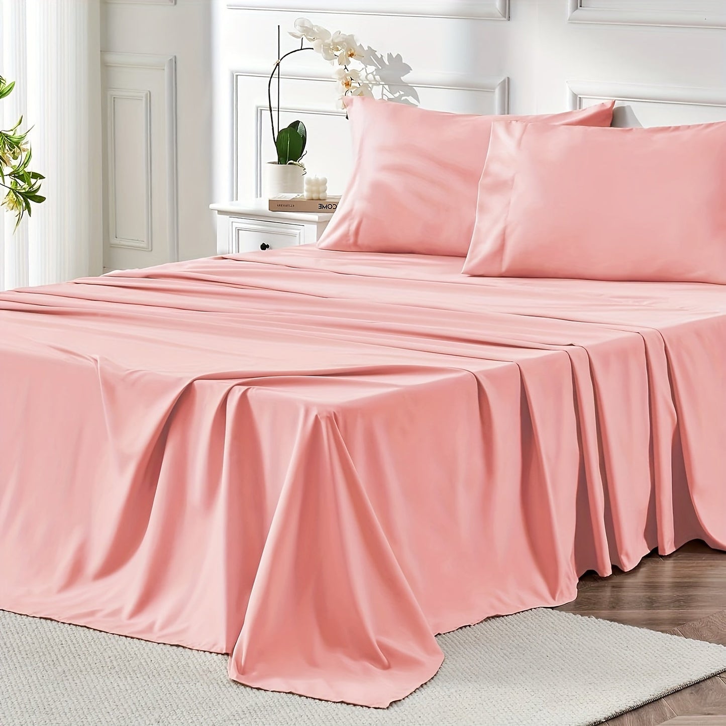 4-Piece Microfiber Bed Sheet Set Deep Pocket – Ultra Soft Breathable Hotel-Grade Sheets, Fade & Shrink Resistant, All Season, Twin Full Queen King, Multiple Colors