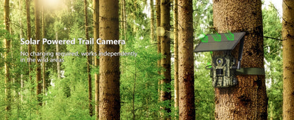 4G LTE Solar Trail Camera 4K Live View Night Vision 0.2s Trigger Remote Phone Access Motion Detection Wide Angle Wireless Game Camera for Deer Hunting Wildlife