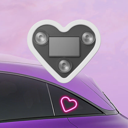 Car Interior LED Mood Lights – Heart & Flower Shaped Neon Ambient Light, USB Powered, Cute Car Window Decoration for Women Girls, Valentine's Day Car Accessories | Velora