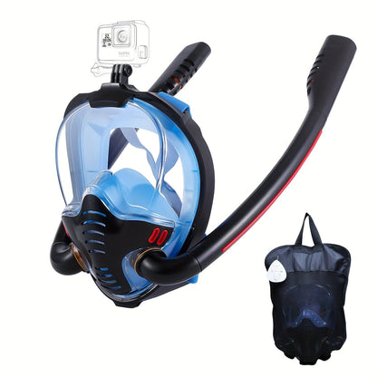 Full Face Snorkel Mask – 180° Panoramic HD View with Dry Top Anti-Leak System, Breathable Design for Adults Men & Women, Scuba Snorkeling Freediving Mask
