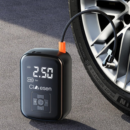 Portable Tire Inflator 100W Cordless Air Pump 4000mAh Battery 30-Second Inflation 5 Modes Digital PSI Display Type-C Charging LED Light Multi-Nozzle for Car Motorcycle Bicycle Ball
