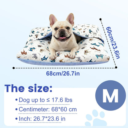 Washable Dog Bed Mat – Breathable Summer Pet Mattress with Removable Cover & Non-Slip Bottom, Cute Animal Patterns, All-Season Crate Pad for Small Medium Large Dogs & Indoor Cats