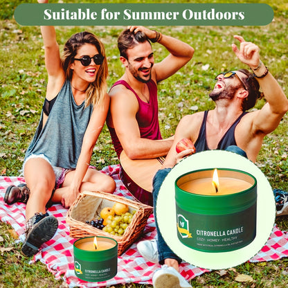 Citronella Candles Outdoor 6-Pack 4.4oz Each 150-Hour Burn Natural Mosquito Repellent for Patio Camping BBQ Garden Yard Party Deck Lanai Home Decor Gift