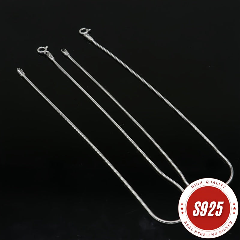 925 Sterling Silver Snake Chain Necklace 1mm – Hypoallergenic Tarnish-Resistant Layering Necklace for Women & Men, Classic Minimalist Design, Perfect Gift for Christmas, Valentine's Day & Anniversaries