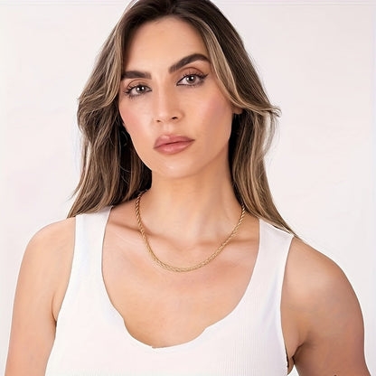 18K Gold Plated Twisted Rope Chain Necklace in 925 Sterling Silver – Hip-Hop & Elegant Unisex Chain, 20"/22"/24", Christmas & Mother's Day Gift Box