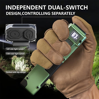 Rechargeable EDC Flat Flashlight 3000 Lumens – Tactical LED UV Flashlight 8 Modes 100M Range, Aluminum Body Digital Display, USB Rechargeable 18650 Battery, Camping Hiking Emergency Gift for Men