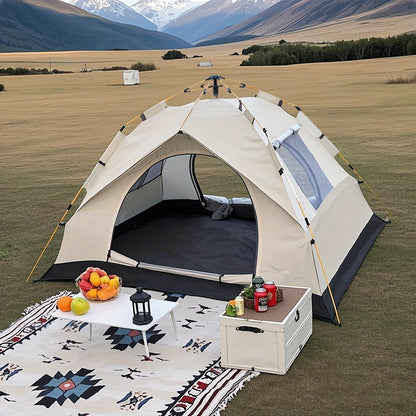 Pop Up Camping Tent Automatic Instant Setup, Waterproof Windproof UV Protection, 4-6 Person Family Tent with Double Door & Windows, Portable Foldable Design for Camping, Hiking, Beach & Outdoor Vacations