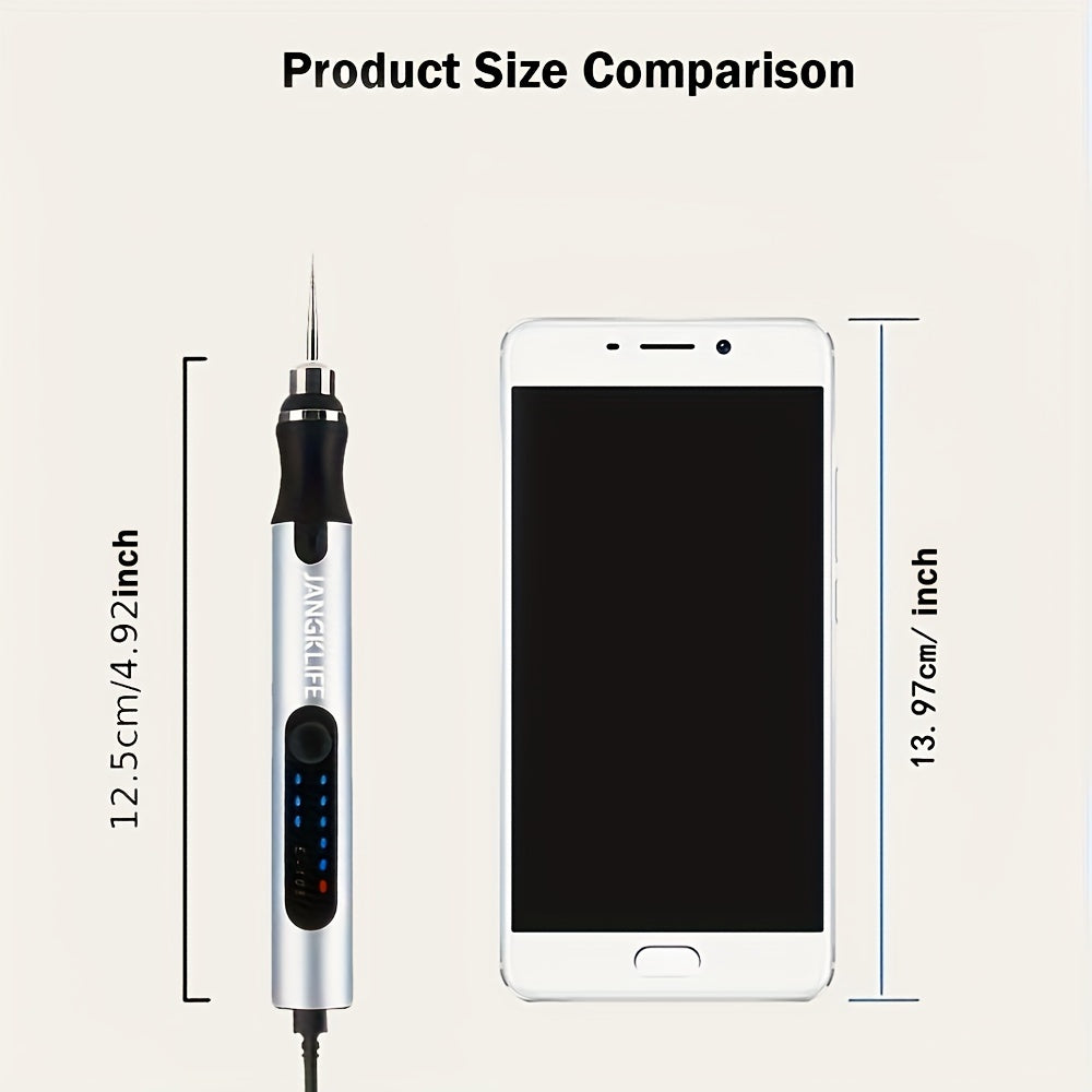 Cordless Rotary Tool Rechargeable Engraving Pen Adjustable Speed Electric Carving Pen for Wood Engraving Sanding Polishing Etching Grinding Cutting DIY Crafts Portable Handheld Hobby Tool
