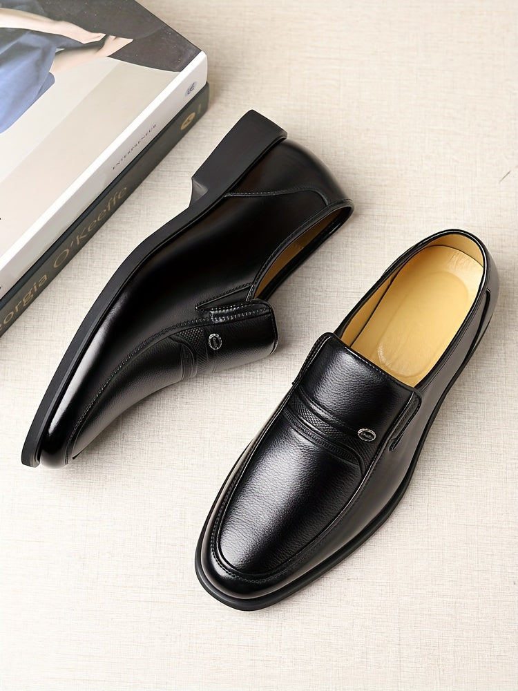 Men's Oxford Dress Shoes Formal Slip-On Business Loafers High Quality Fashion Leather Look Footwear for Men Extra Large Sizes US 7-13 Black