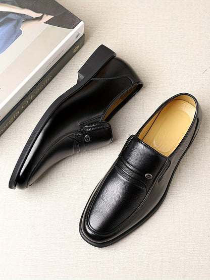 Men's Oxford Dress Shoes Formal Slip-On Business Loafers High Quality Fashion Leather Look Footwear for Men Extra Large Sizes US 7-13 Black