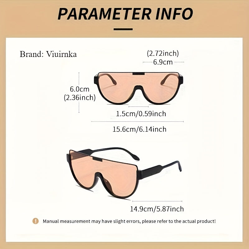 Oversized Semi-Circular Sunglasses for Men & Women – UV Protection, Glare-Resistant Lenses, 5 Colors – Trendy Unisex Shades for Travel, Beach & Daily Wear