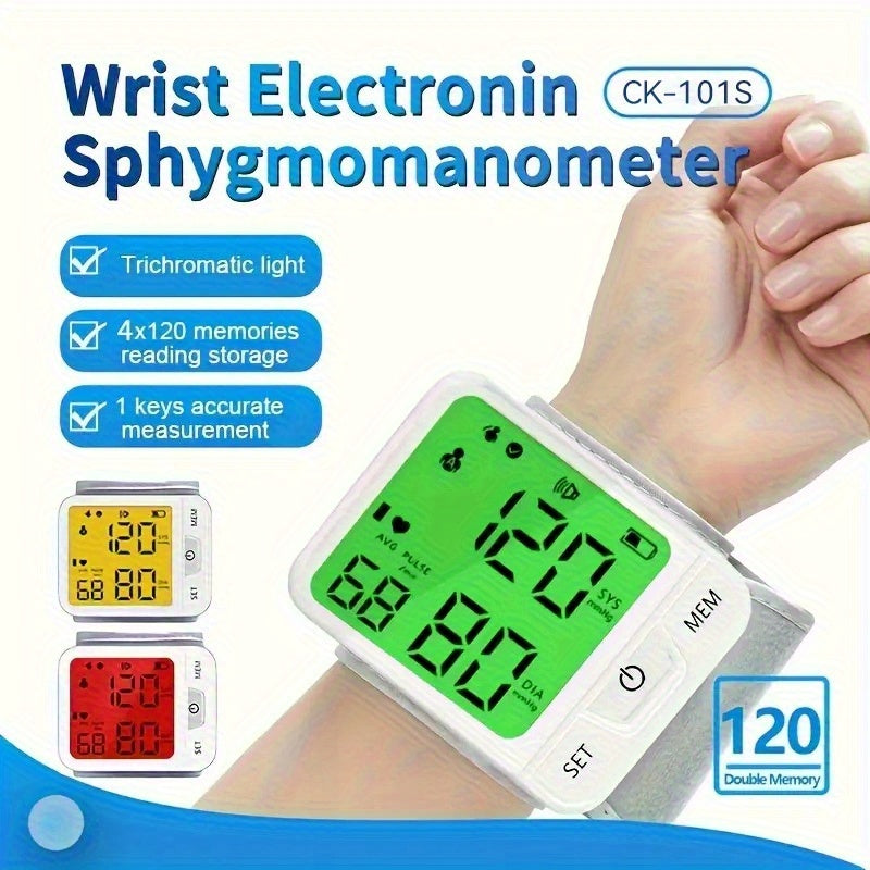 Wrist Blood Pressure Monitor Automatic Digital BP Cuff – Large LCD Display Pulse Rate Irregular Heartbeat Detection Portable Home Use for Seniors Adults