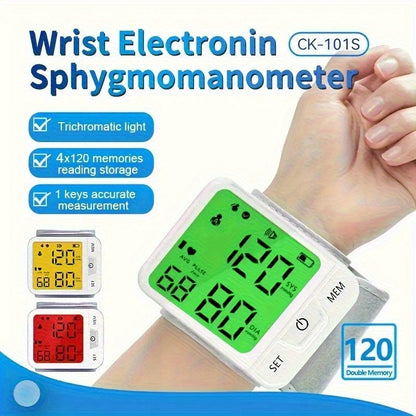 Wrist Blood Pressure Monitor Automatic Digital BP Cuff – Large LCD Display Pulse Rate Irregular Heartbeat Detection Portable Home Use for Seniors Adults