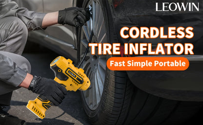 Portable Air Compressor Tire Inflator – 150 PSI Cordless Handheld Pump with Auto-Shutoff, Digital Pressure Gauge, LED Light, Rechargeable Battery for Car, Motorcycle, Bike, Ball | Velora