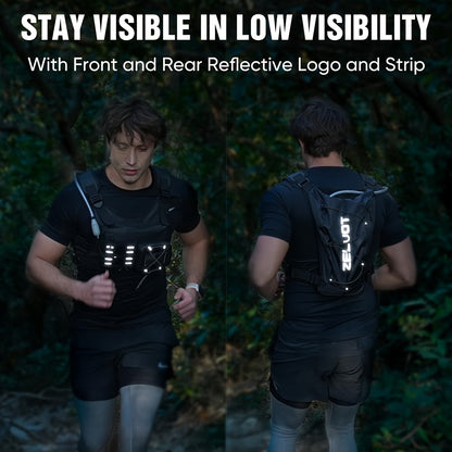 Running Hydration Vest with 3L Water Bladder Lightweight Adjustable Chest Pack Reflective Gear Holder for Men Women Marathon Trail Running Hiking Black Gray Camo Olive