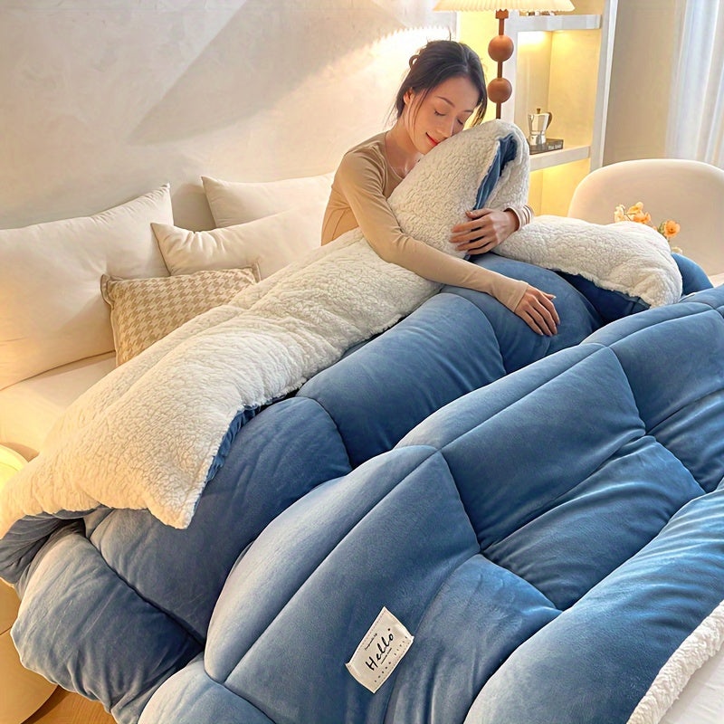 All Season Comforter Thick Soft Quilted Box Stitch | Ultra Breathable Machine Washable Down Alternative Duvet | Twin Full Queen King | Autumn Winter Spring Bedding | Rouge Black Grey Blue Green