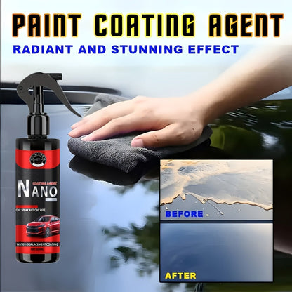 Liquid Ceramic Coating 6.76oz with Applicator Sponge - Automotive Paint Protection, Hydrophobic Glass Treatment, High Gloss Enhancement and Surface Rejuvenation for Cars, Trucks and SUVs