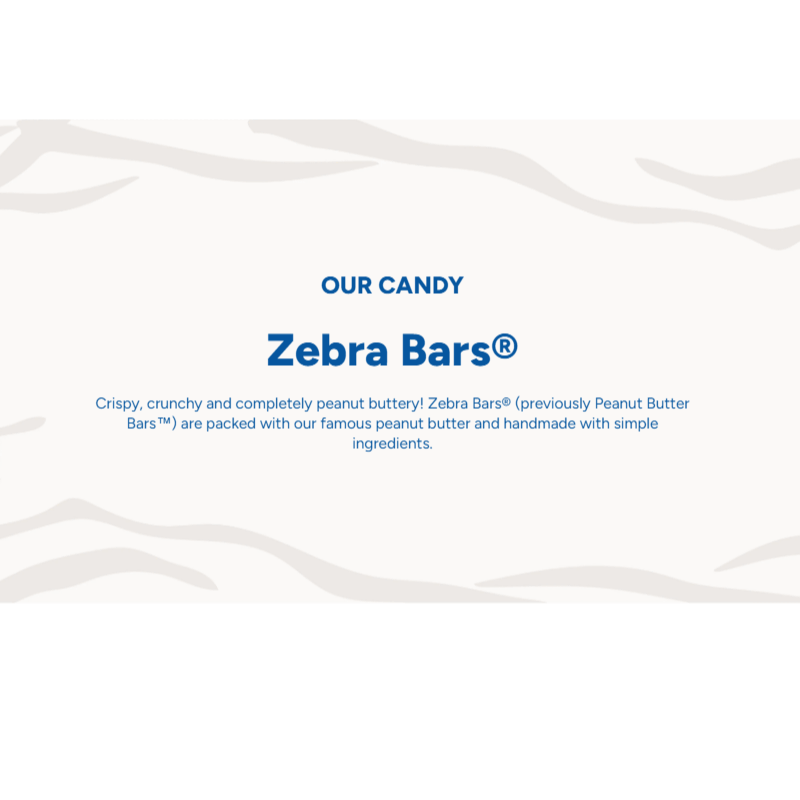 Zebra Bars Crispy Peanut Butter Candy Bars – Crunchy Handmade Peanut Butter Snack Bars, Rich Nutty Flavor, Perfect for Snacking, Gifting, Office Treats & Candy Lovers