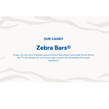 Zebra Bars Crispy Peanut Butter Candy Bars – Crunchy Handmade Peanut Butter Snack Bars, Rich Nutty Flavor, Perfect for Snacking, Gifting, Office Treats & Candy Lovers