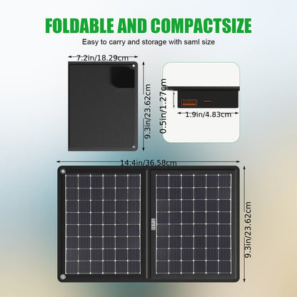 30W Portable Foldable Solar Charging Panel – 2-in-1 Folding Design with USB Port, Lightweight Compact Solar Charger for Smartphones, Tablets & Action Cameras, Ideal for Camping, Hiking & Outdoor Activities
