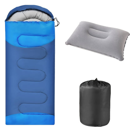 3-Season Camping Sleeping Bag with Pillow & Compression Sack – Lightweight Sleep System for Adults, Hiking Backpacking Outdoor Adventures Travel & Emergency Use, 4 Colors