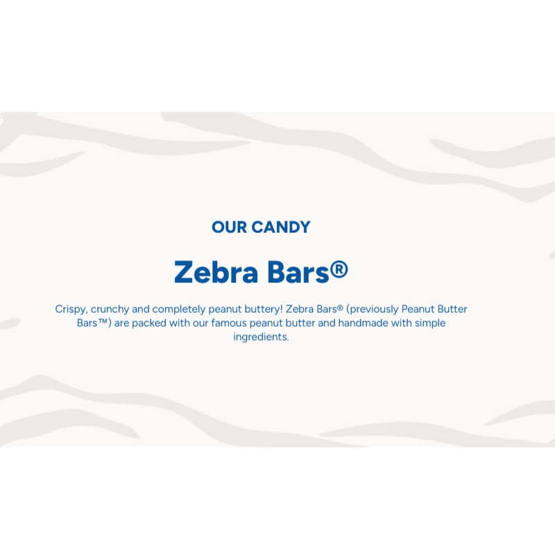 Zebra Bars Crispy Peanut Butter Candy Bars – Crunchy Handmade Peanut Butter Snack Bars, Rich Nutty Flavor, Perfect for Snacking, Gifting, Office Treats & Candy Lovers