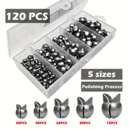 Fishing Weights Sinkers Split Shot Set 120PCS & 200PCS – Round Removable Reusable Fishing Sinkers in 5/6 Sizes for Carp, Fly, Ice & Lure Fishing