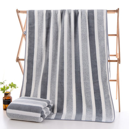 Striped Bath Towel Set Absorbent Quick-Dry Super Soft Skin-Friendly 27.6x55.1 Inch for Home Bathroom Beach – Available in 1 or 4 Pack Multiple Colors