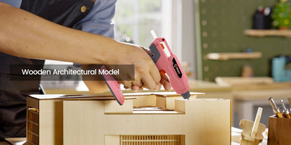 Cordless Hot Glue Gun USB Rechargeable with 25 Glue Sticks – 20 Second Fast Heating Anti-Drip Safety Design for DIY Crafts Home Repair Plush Toy Repair and Handmade Projects – Pink Grey Blue