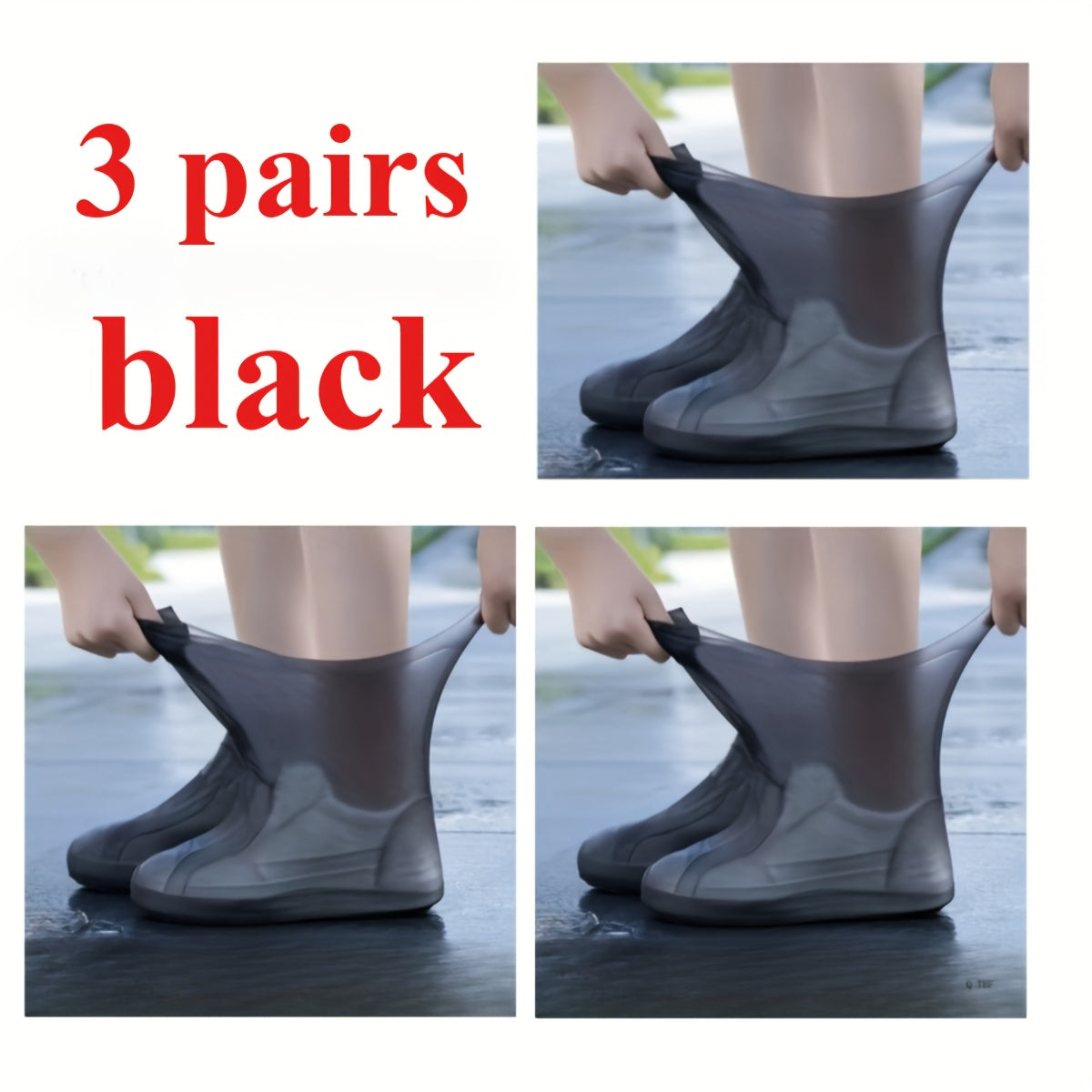 Reusable Latex Rain Boot Shoe Covers Waterproof Overshoes for Men Women & Kids – 5 Pairs Mixed Colors, One Size Fits All (EU 34-45), Durable Non-Slip Rain Protection for Outdoor Use