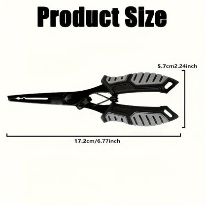 Fishing Pliers & Fish Gripper Combo Set 2PCS Stainless Steel with TPR Comfort Grip, Spring-Loaded Lock, Hook Remover Line Cutter Lanyard - Essential Freshwater Saltwater Fishing Tool Gift for Fishermen