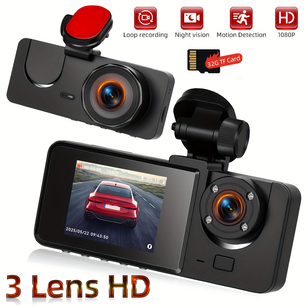 Dual Dash Cam Front & Inside 1080P – IR Night Vision, 150° Wide Angle, Loop Recording, Car DVR Camera with 32GB/64GB SD Card Option, 2" or 3.16" Screen