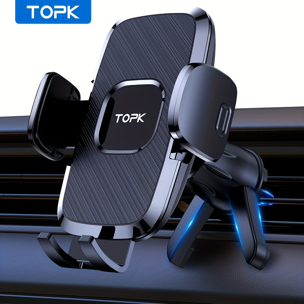 Car Air Vent Phone Mount Universal Hands-Free Holder Adjustable Clamp Cradle Compatible with All Smartphones – ABS Waterproof, Wall Mount Option, Rectangle Design for Auto Vehicle
