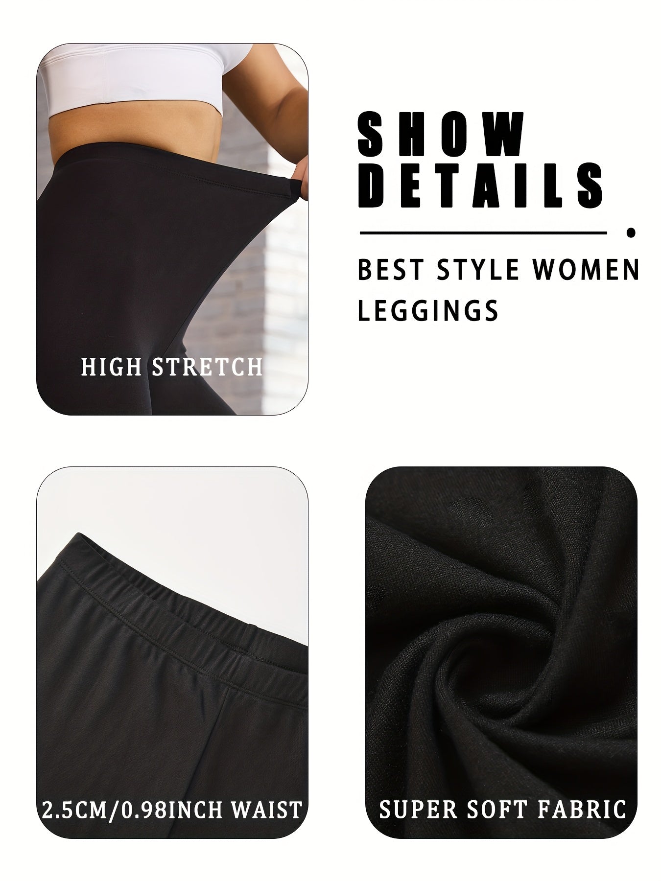 Women's Capri Pants 5-Pack Super Soft No See-Through High-Stretch Skinny Fit Solid Color Yoga Sports Leggings – LUCKYUM XS-XXL