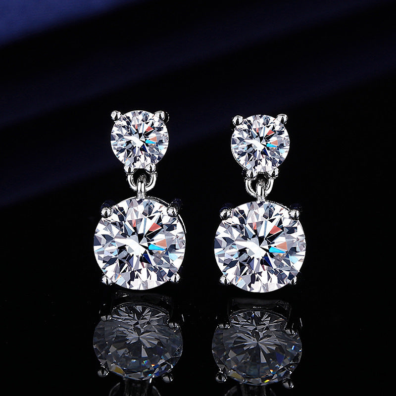 5 Carat Moissanite Stud Earrings for Women – 925 Sterling Silver Drop Earrings, Brilliant Luxury Fine Jewelry, Perfect Gift for Christmas, Valentine's Day & Special Occasions