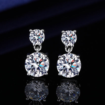 5 Carat Moissanite Stud Earrings for Women – 925 Sterling Silver Drop Earrings, Brilliant Luxury Fine Jewelry, Perfect Gift for Christmas, Valentine's Day & Special Occasions