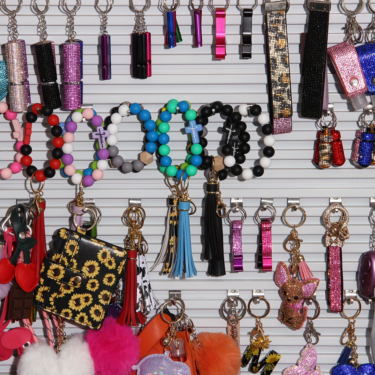 15-Piece Safety Keychain Set for Women & Men – Personal Alarm, Survival Whistle, Wristlet, Bottle Opener, Pill Case & Rhinestone Perfume Atomizer, Self Defense Outdoor & Holiday Gift