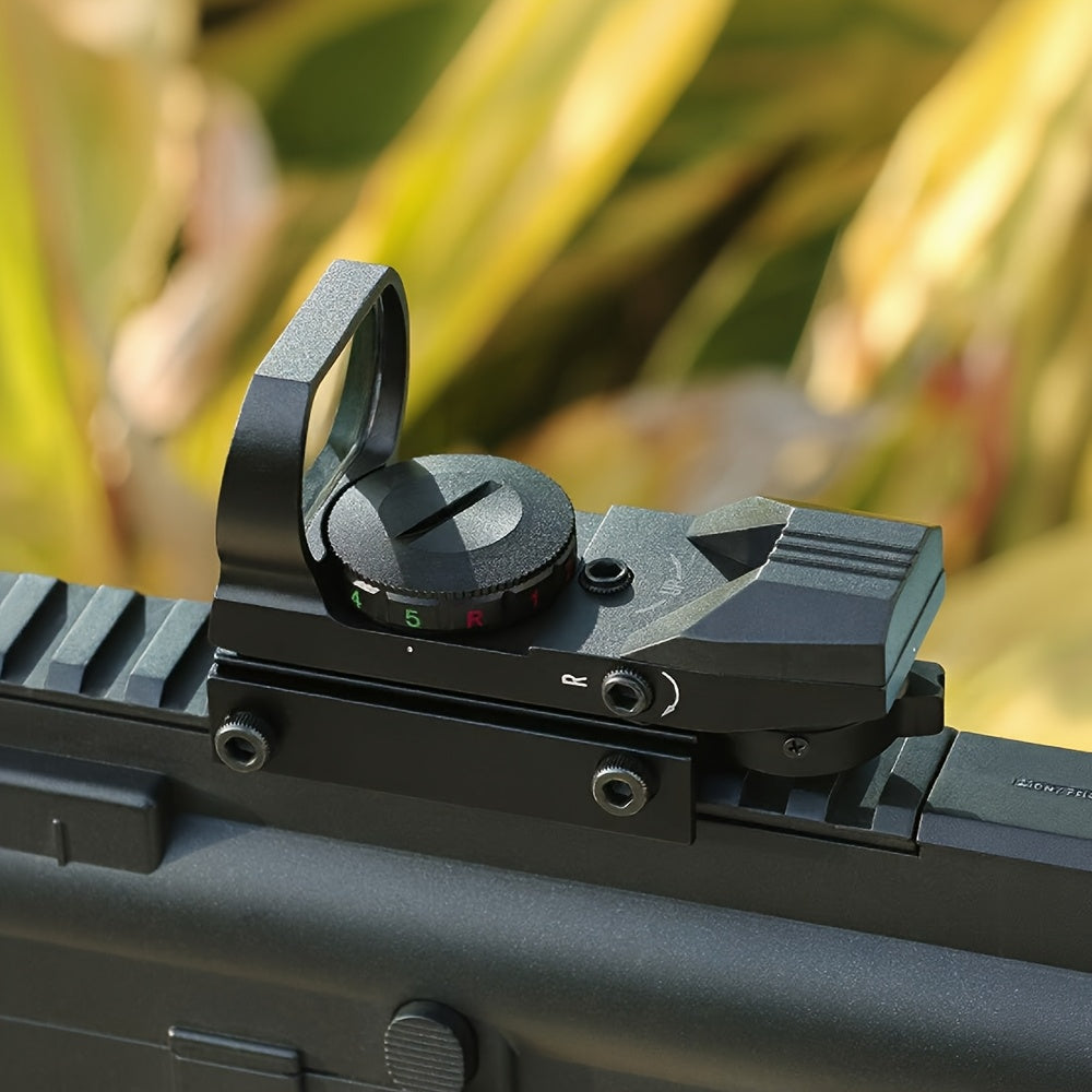 33mm Red Green Dot Sight – 4 Reticle Modes, 5 Brightness Settings, Parallax-Free Ultralight Rail Mount Scope for Rifles Shotguns Carbines, Hunting Target Shooting Tactical Use, CR2032 Battery Included