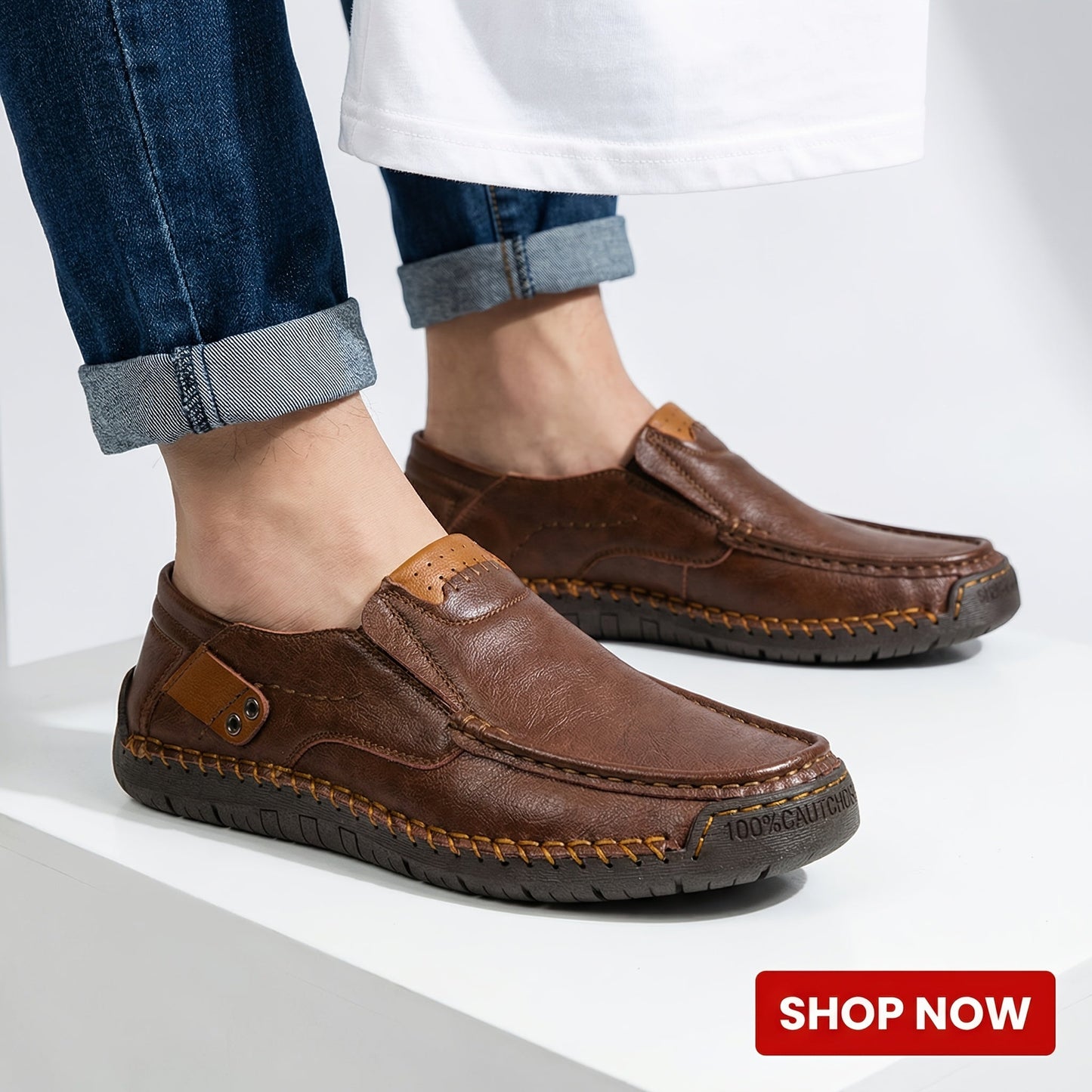 Men's Slip-On Loafers Lightweight Comfortable Casual Shoes for Driving Shopping Everyday Wear Flexible All-Season Footwear Black Light Brown Dark Brown Sizes US 3.5-12.5