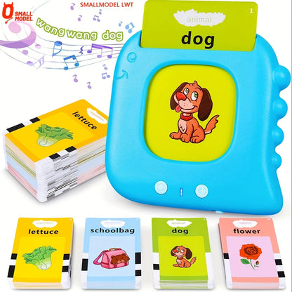 Talking Flash Cards for Preschoolers Ages 3-6 – 224 to 510 Words Language Learning Device, Speech Therapy Sensory Educational Toy for Autism, Boys & Girls, Blue Green Pink