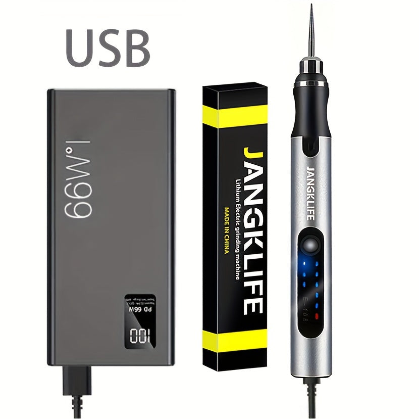 Cordless Rotary Tool Rechargeable Engraving Pen Adjustable Speed Electric Carving Pen for Wood Engraving Sanding Polishing Etching Grinding Cutting DIY Crafts Portable Handheld Hobby Tool