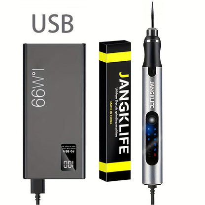 Cordless Rotary Tool Rechargeable Engraving Pen Adjustable Speed Electric Carving Pen for Wood Engraving Sanding Polishing Etching Grinding Cutting DIY Crafts Portable Handheld Hobby Tool