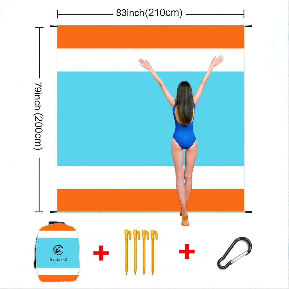 Sandproof Beach Blanket Oversized Up to 108x120 Inches – Quick Dry Lightweight Sand Free Mat for Beach Camping Picnic Travel, 8 Styles, Fits 2-10 Adults