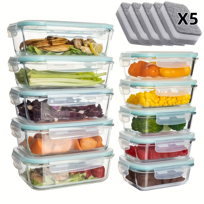 Airtight Glass Food Storage Containers 16-Piece Set – 8 Lids & 8 Containers, Microwave & Oven Safe, BPA-Free, Perfect for Meal Prep, Salads, Fruits, Vegetables, Sandwiches & Outdoor Picnic