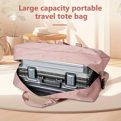 Extra Large 17.7 Gallon Travel Tote Bag – Portable Sports Gym Bag, Overnight & Weekend Bag for Women & Men – Purple, Pink Oversized & Black Oversized