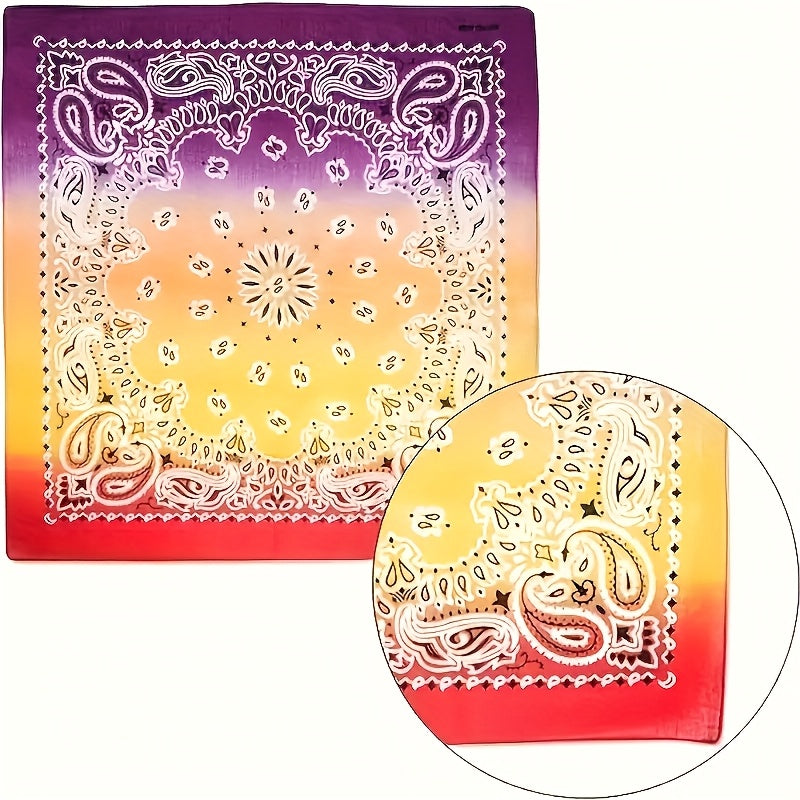 12pcs Tie-Dye Paisley Headbands Bulk Set – Vibrant Gradient Colors Boho Hip-Hop Retro Style Unisex Hair Scarves, Decorative Stitching Headscarves for Women Men Teens Festivals Outdoor Daily Wear