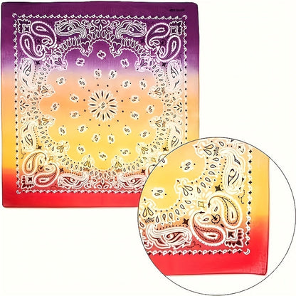12pcs Tie-Dye Paisley Headbands Bulk Set – Vibrant Gradient Colors Boho Hip-Hop Retro Style Unisex Hair Scarves, Decorative Stitching Headscarves for Women Men Teens Festivals Outdoor Daily Wear