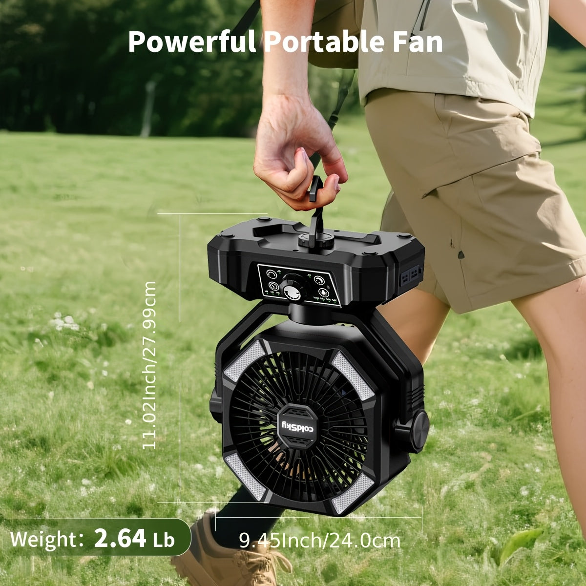 20000mAh Camping Fan with Dual Motor – Battery Operated Portable Fan with 4 LED Lantern Modes, 8 Speeds & Remote Control, Hanging Hook for Tent, Power Outages & Jobsite Use
