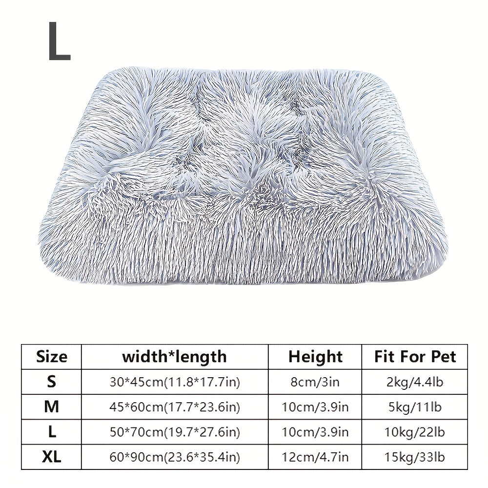 Extra Large Plush Dog Bed & Cat Pad – Thick Warm Polyester Cushion with Removable Washable Cover, Calming Pet Furniture for All Dog Breeds & Cats
